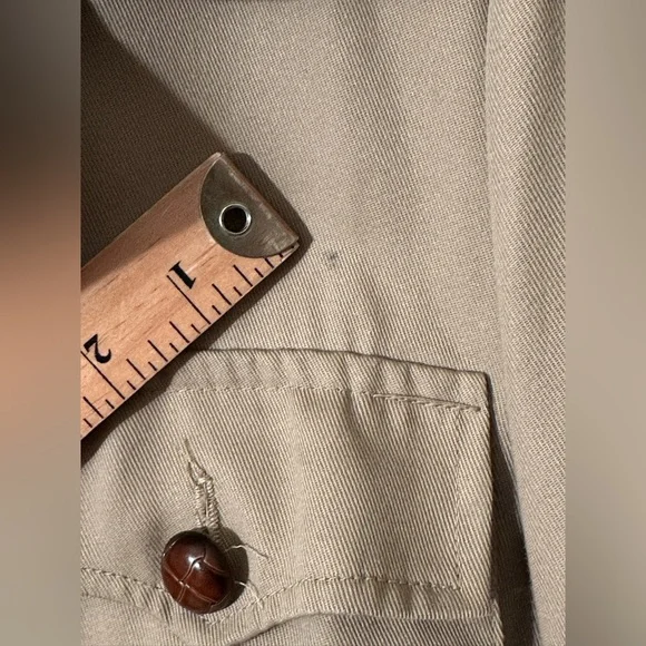 LEVI’s Men’s L 60’s Vintage Khaki Belted Safari Twill Field Utility Jacket CLEAN - Picture 14 of 16